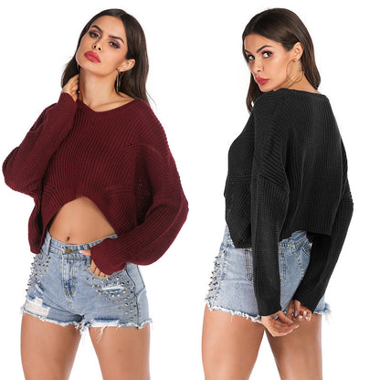 Fashion Autumn Solid Color Base Sweater Women