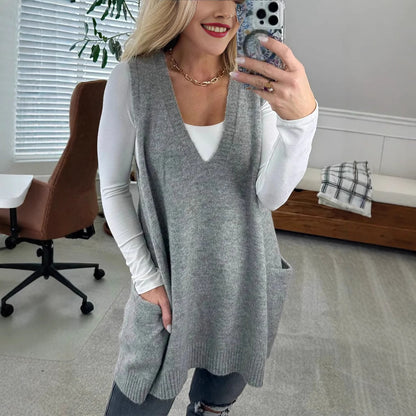 Casual Loose Knitted Sweater Vest For Women