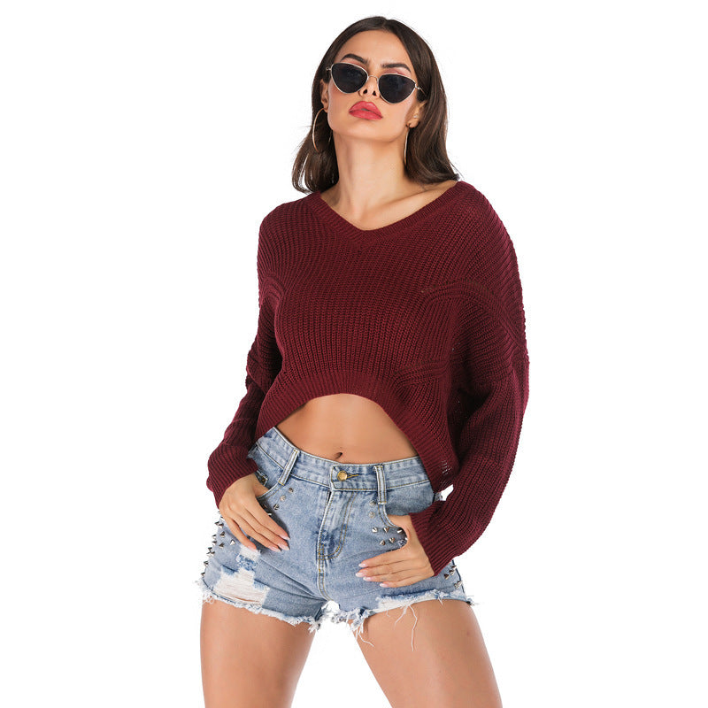 Fashion Autumn Solid Color Base Sweater Women