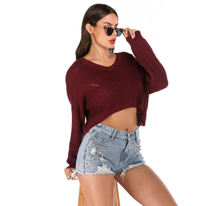 Fashion Autumn Solid Color Base Sweater Women