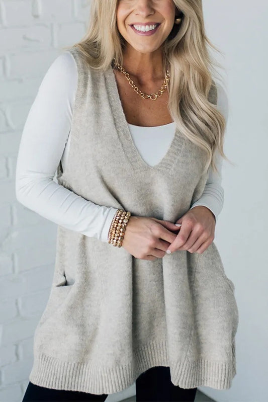 Casual Loose Knitted Sweater Vest For Women