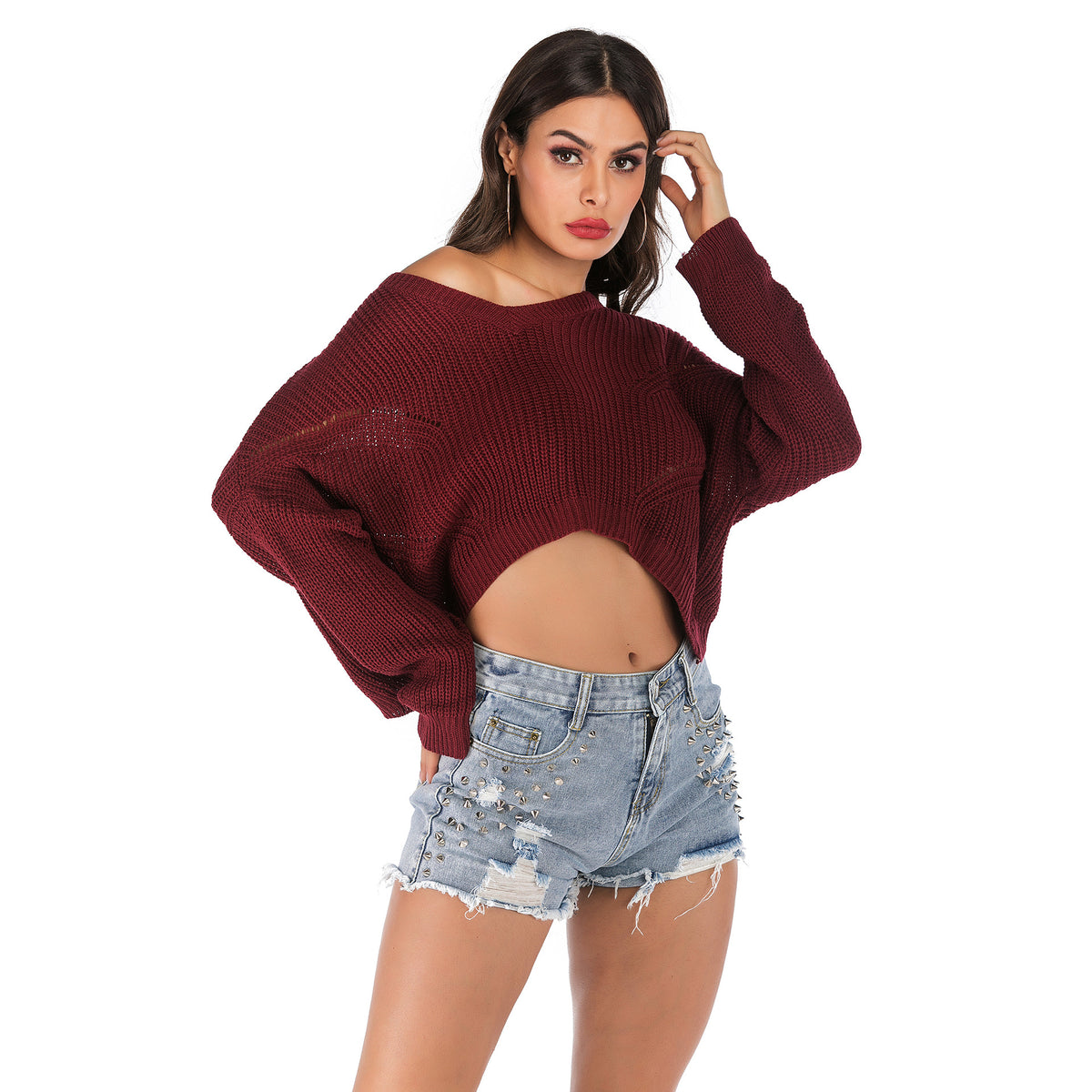 Fashion Autumn Solid Color Base Sweater Women