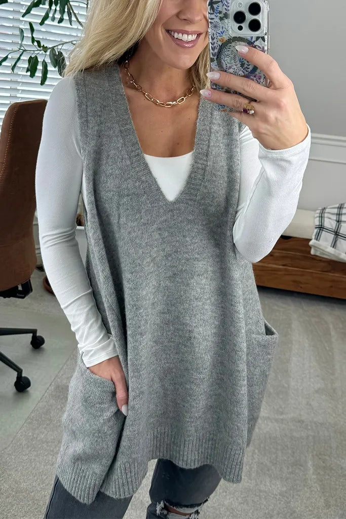 Casual Loose Knitted Sweater Vest For Women