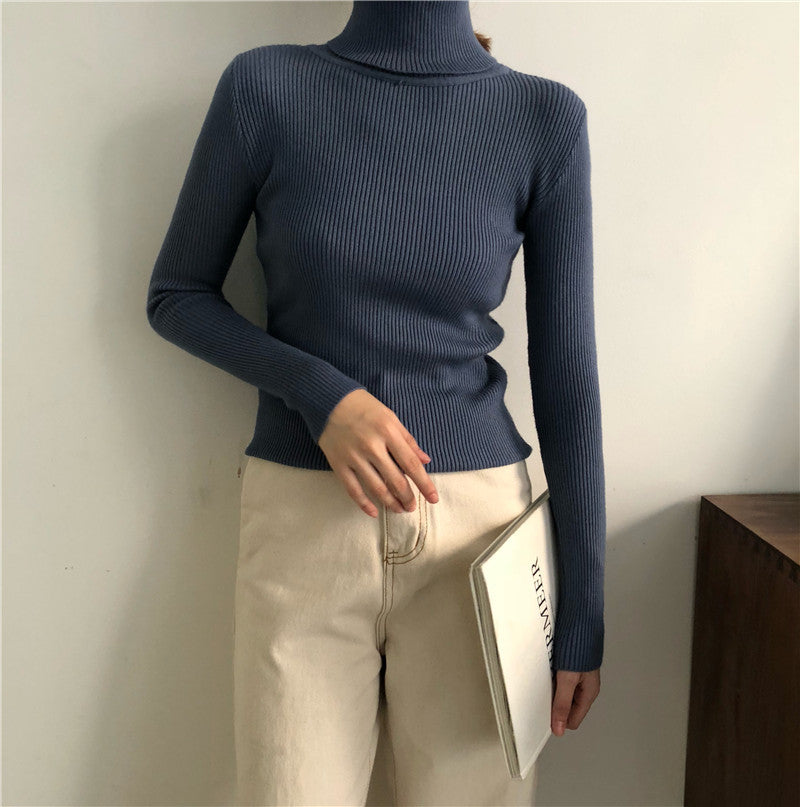 High Neck Sweater With Long Sleeve Pullover Top