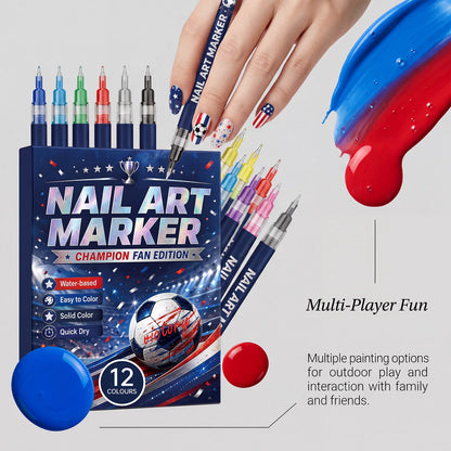 12 Colors Sports Fan Thematic Nail Art Pens🔥