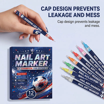 12 Colors Sports Fan Thematic Nail Art Pens🔥